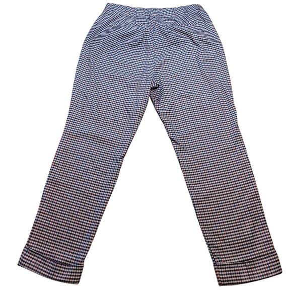 J.Jill Ponte Slim Leg Pants 12P Beige Red Blue Houndstooth EUC - Picture 2 of 13